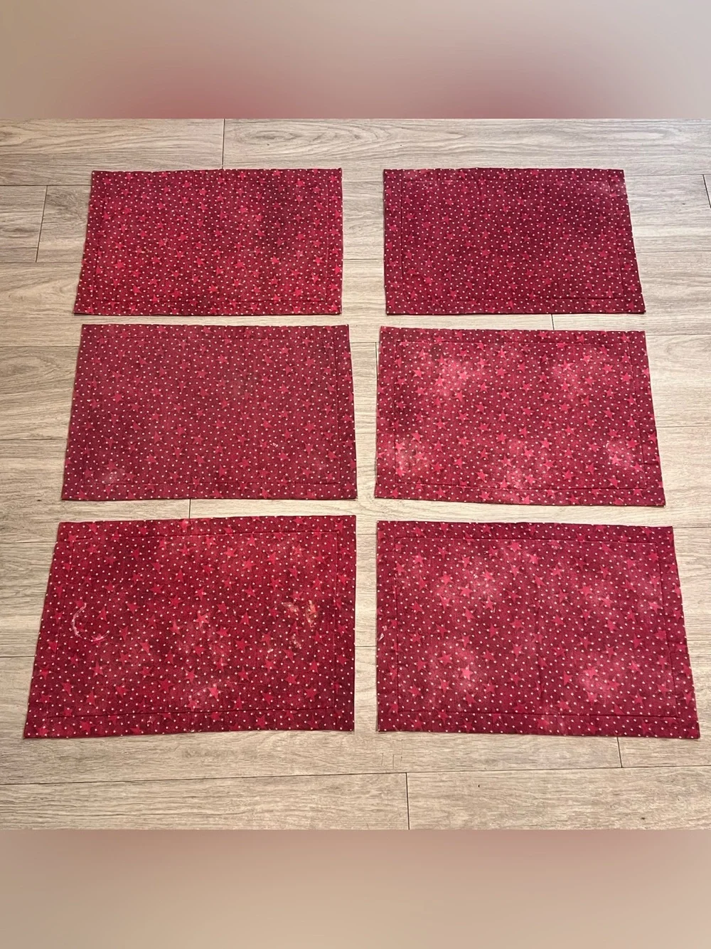 Set of 6 Handmade Christmas Teddy Bear Placemats